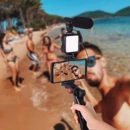 MADSWAS Portable Vlogging Kit Video Recording Equipment with Tripod Fill Light Mic M33 Tripod Kit, Monopod Kit image 5