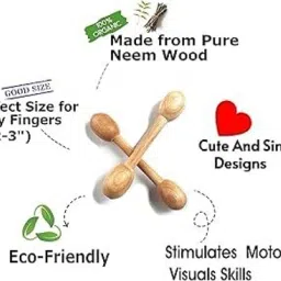 shreeja shilpcraft Eco-Friendly Neem Wood Teether – Gentle Relief for Teething Feeder image 3