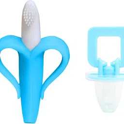 jingle kids Baby Silicone Banana Shape Teething Toy With Pacifier Molar Teether BPA Free Teether and Feeder image 5