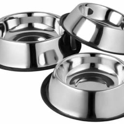 Pet Bowls for Dogs and Cats Stainless Steel Non-Skid (Pack Of 3) Stainless Steel Pet Bowl-image-50