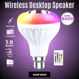 GUGGU Bluetooth Music Bulb Speaker With Remote Control Change Disco light for HomeE396 Smart Bulb-picture-6