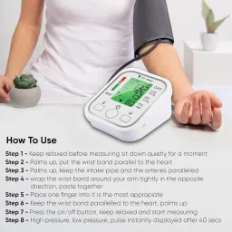 DR VAKU Digital Blood Pressure Machine Upper Arm Adjustable Cuff Kit with Most Accurate Measurement Talking Function Intelligence Technology Bp Monitor image 5