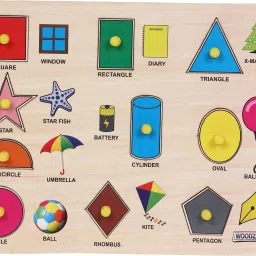 Wooden Shapes Educational Tray With Knob-image-96