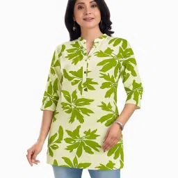 Casual Regular Sleeves Floral Print Women Light Green Top-image-25