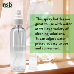 nsb herbals Transparent Plastic Empty Refillable Reusable Fine Mist Spray Bottle with Dust Cap 100 ml Spray Bottle image 4