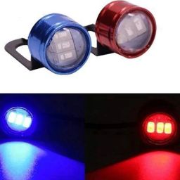 Red & Blue Bike LED Flasher Strobe Warning 12V Light For Car and Bikes (1 set) Car Fancy Lights-image-49