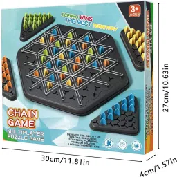 dorytoys Chain Triangle ChessSet,Triangular Chess Set for Children and Adults--8 Strategy & War Board Game image 3