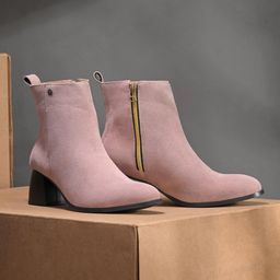 El Paso Women Pink Faux Leather Casual Chelsea Boots Boots For Women-picture-19