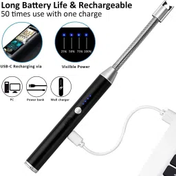 360 Degree Flexible Rechargeable Electric Kitchen forCandle_Stove Aluminium Aluminium Electronic Gas Lighter-35