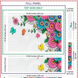 Techfit Full Body Laptop Skin with Screen Guard and Key Guard Flowers Artistic Butterfly Combo Set image 4