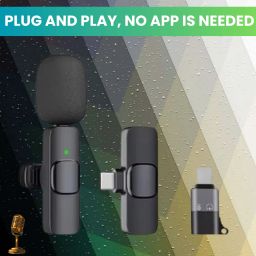 K8 Wireless Microphone Recording Clip Mic with Receiver for Vlogging/YoutubeW218 Microphone-image-90