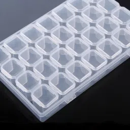 Rhinestone Storage Organizer Box, 28-Grid Clear & Case Container Portable-image-22