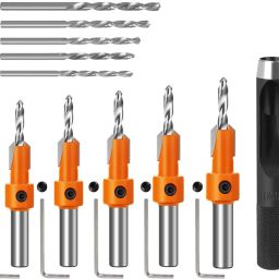 10Pcs Wood Countersink Drill Bit Set, 5Pcs Countersink Drill Bit with 5Pcs Extra 10Pcs Wood Countersink Drill Bit Set, 5Pcs Countersink Drill Bit with 5Pcs Extra Specialty Woodworking Bits Set-27