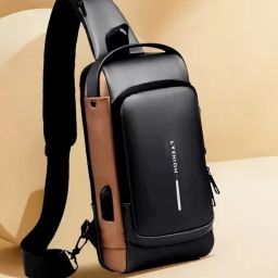 Black Men & Women Sling Bag Black Brown Men & Women Shoulder Bag Sling Bag Business Men_ g Port-picture-6