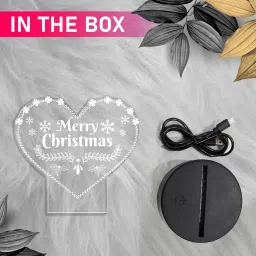 gift me bazar Merry Christmas Night Lamp | Heart Shape Design Lamp | USB Powered Table Lamp image 3