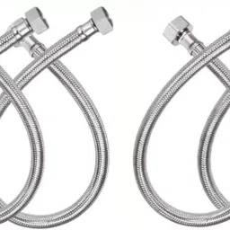 Stainless Steel Connection Pipe, Chrome Finish Heavy Hose Pipe (24inch) 4pc For Washroom And Toilet Hose Pipe-20