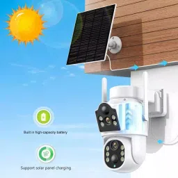 SIOVS SIM Camera Solar Powered PTZ 360 Live View Motion Alert Night Vision 2-way Audio Security Camera image 3