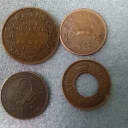 Set of 4 Indian old coins for the beginner.Mix Years Medieval, Modern Coin Collection-image-35
