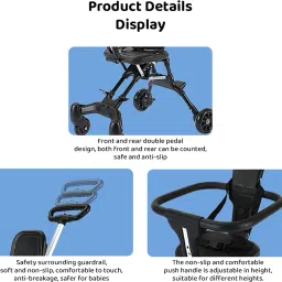 staranddaisy Stroller/ Pram For Baby / Infant with foldable Canopy & 5 - Point safety harness Stroller image 2
