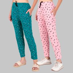 Pack of 2 Women Printed Multicolor Track Pants-image-74