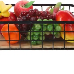 Kitchen Serving Basket with Handle, Storage Organizer for Dining Table & Kitchen Iron Fruit & Vegetable Basket-image-24
