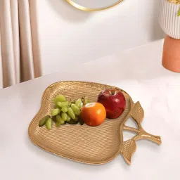 Gold Apple Shape Decorative Serving Tray Platter Decorative Tray Tray-25