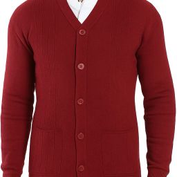 Men Solid V Neck Maroon Sweater-image-22