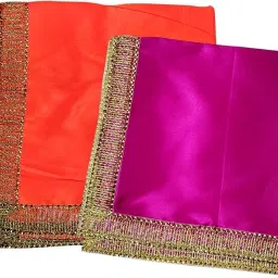Satin Blend Self Design Orange, Purple Men Dupatta-picture-12