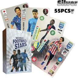 World FOOTBALL Soccer Star 55 SILVER CardS, Soccer Trading Cards, Foil Cards,-picture-24