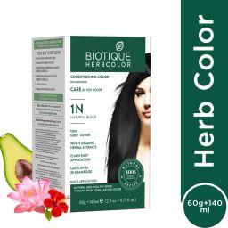 Herbcolor Natural Conditioning | 100% Grey Coverage-1N Natural Black Hair Colour ,Natural Black-image-14