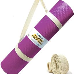 Yoga Mat For Men Women & Kids Eva Exercise Mat For Gym With Cover Strap Mattress Purple 4 mm Yoga Mat-image-2