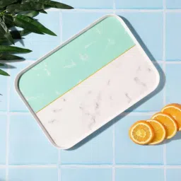 VOIDROP Melamine Serving Tray Decorative Kitchen Organizer Breakfast, Serving Tray Home D cor Serving Tray Light Green Serving Tray for Home (Blue)-picture-32