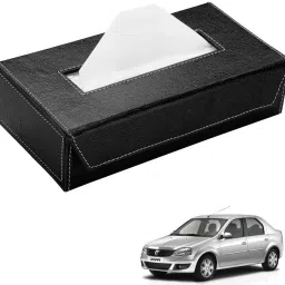 Car Tissue Box Paper Tissue Holder Black with 200 Sheets(100 Pulls) For Mahindra Logan Vehicle Tissue Dispenser-image-2