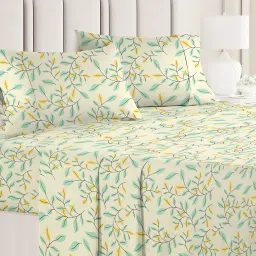 180 TC Cotton Double Floral Flat Bedsheet-image-26