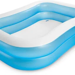 Intex 57180 Rectangular Swimming Pool, White Blue With Free Pump Inflatable Swimming Pool-12