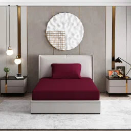 350 TC Cotton Single Solid Flat Bedsheet-24
