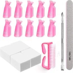 Gel Nail Polish Remover Tools with Nail Clips Nail Wipes, Pusher, Nail File-9