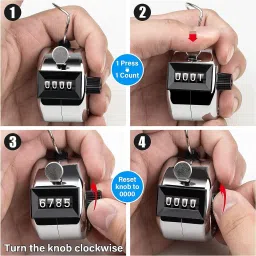 frkb 4pc Metal Handheld Tally Counter 4-Digit Analog Tally Counter image 2