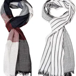 Self Design Pure Cotton Men Multicolor Stole-picture-18