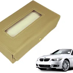 Basic-Beige Tissue Box Leatherette-237 Vehicle Tissue Dispenser-image-23