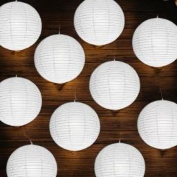 Rice Paper Hanging Lantern BallWhite_L19 White Paper Hanging Lantern-image-66