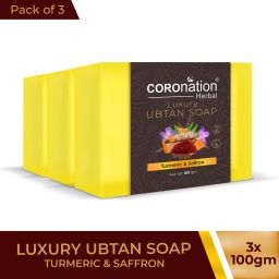 Unisex Ubtan Luxury Soap with Turmeric & Saffron for Deep Cleaning - Pack of 3-picture-21