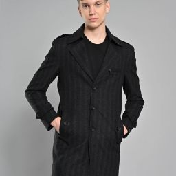 Polyester Viscose Blend Checkered Coat For Men-image-62
