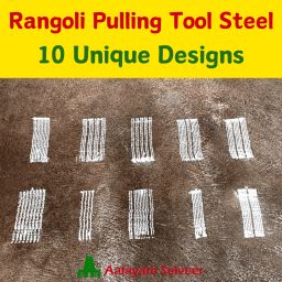 aalayam selveer Rangoli Pulling Tools | Rangoli Pulling Tool Steel, 10 Nos Combo Pack Rangoli Stencil image 5