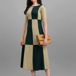 Women Empire Waist Multicolor Midi/Calf Length Dress-image-66