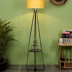 Ebenezer Beige Fabric Shade Shelf Floor Lamp With Iron Base By Sapphire-picture-38