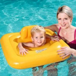 Swim Safe (IND*59) Junior Swim Seat 1-2 Years 76 x 76 cm Yellow With Free Pump Inflatable Swimming Safety Tube-17
