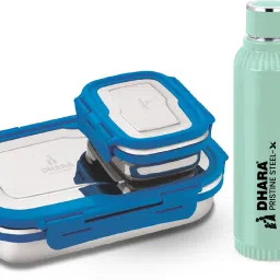 Quench Bottle 700ml Light Green & Blaze Lunch Box Containers 900ml + 200ml Blue 2 Containers Lunch Box-27