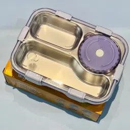 100% LEAKPROOF 3COMPARTMENT STEEL LUNCH BOX 750ML FOR OFFICE,MAN AND WOAMN 1 Containers Lunch Box-image-65