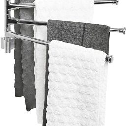 Stainless Steel 4-Arm Bathroom Swing Hanger Towel Rack for Bathroom/Towel Stand Silver Mirror Finish Towel Holder-image-61